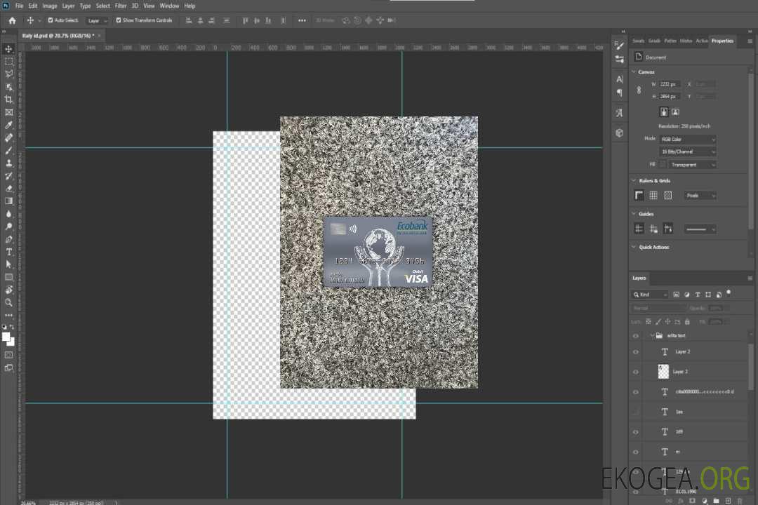 Carte de débit visa de la banque Ecobank du Congo photolook , avant template Carte de débit visa de la banque Ecobank du Congo photolook , avant template